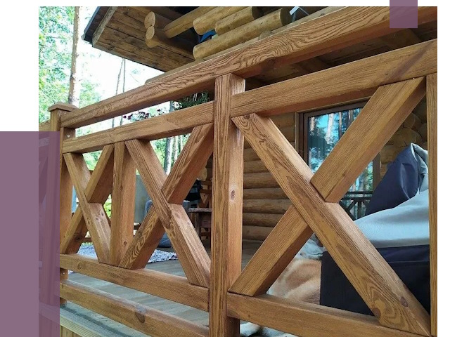 Деревянные перила под ключ в Ангарске от 7706 руб. 