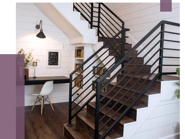 Перила для лестницы в доме в Ангарске от 7449 руб. — ПРОЛЁТ-Нгр