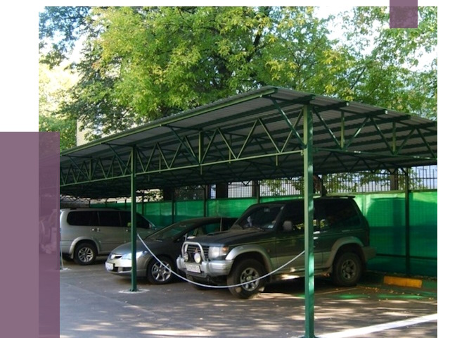 Навесы для парковки в Ангарске от 80651 руб. заказать | ПРОЛЁТ-Нгр