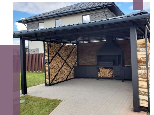 Навесы для барбекю в Ангарске от 12791 руб. под ключ | ПРОЛЁТ-Нгр