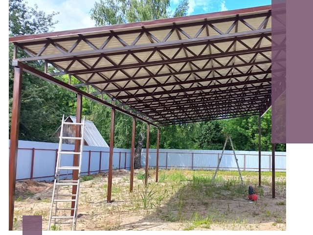 Односкатные навесы под ключ в Ангарске — изготовление и монтаж