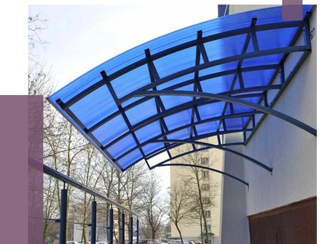 Козырьки из поликарбоната в Ангарске от 4315 руб. под ключ | ПРОЛЁТ-Нгр