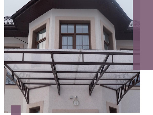 Козырьки из поликарбоната под ключ в Ангарске