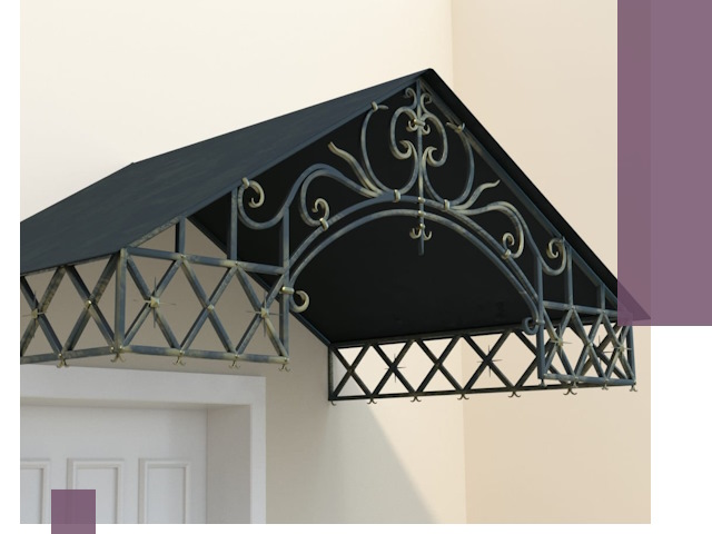 Двускатные металлические козырьки под ключ в Ангарске